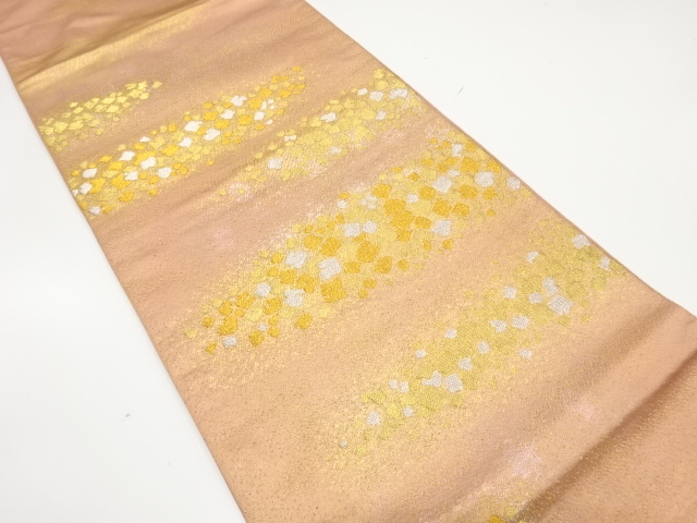 JAPANESE KIMONO / ANTIQUE FUKURO OBI / SILK / WOVEN SCATTERED FOILS